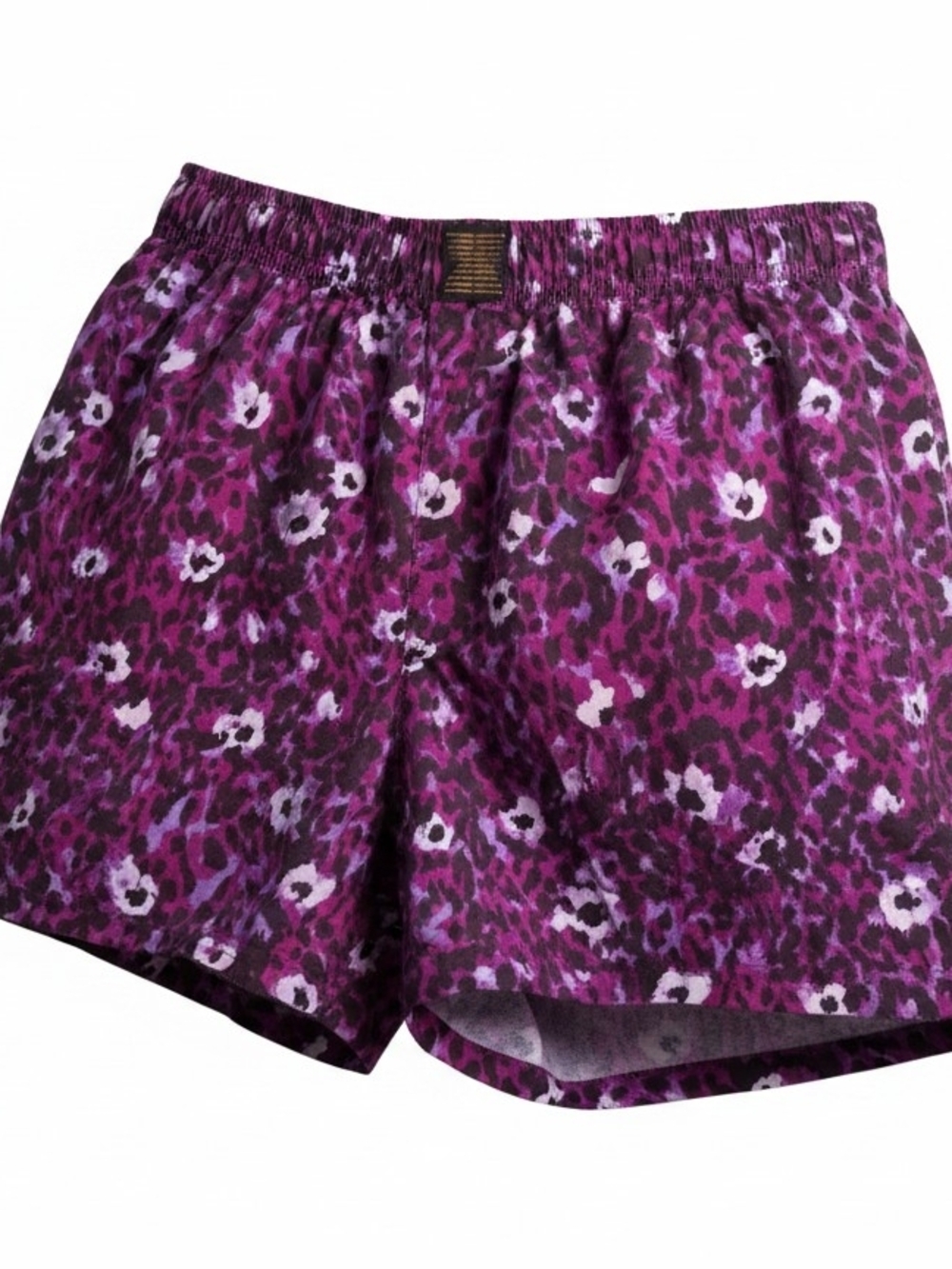 Savage X Fenty Purple Floral Leopard Print Satin Pajama Shorts